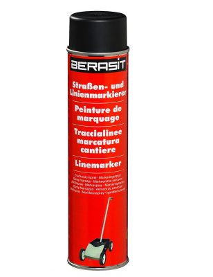 6 x 600 ml Berasit Linienspray schwarz Straßen- Linienmarkierer Markierfarbe