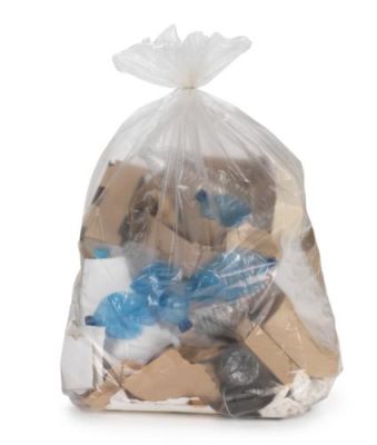 100 Stück Abfallsäcke Großvolumen Seitenfaltensack 500l Transparent Abfallbeutel